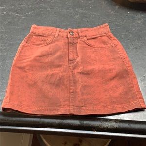 red snakeskin pattern skirt